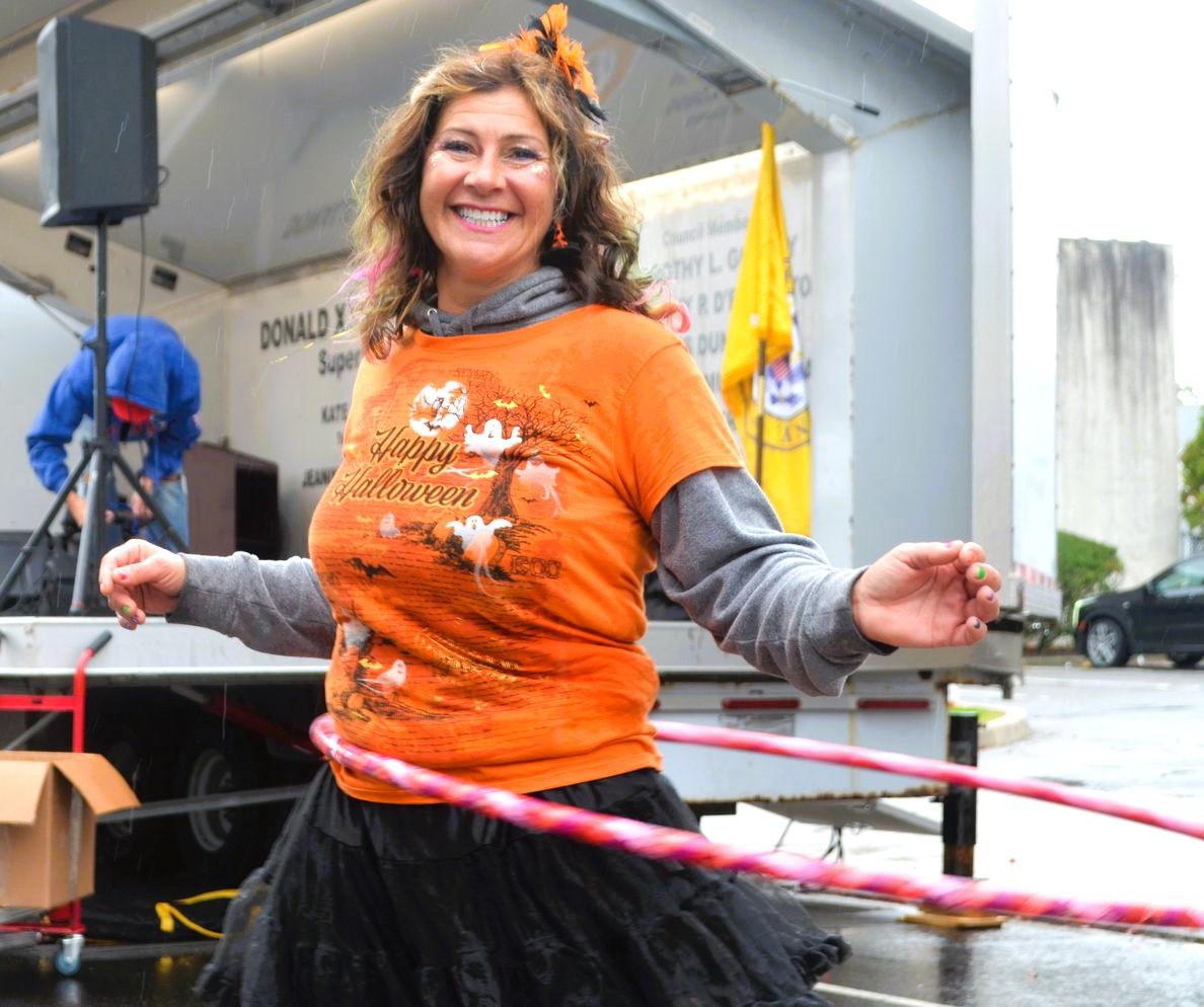 Woman doing hula hoop