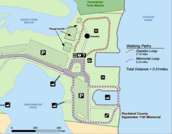 map of Haverstraw Bay Park Memorial Loop